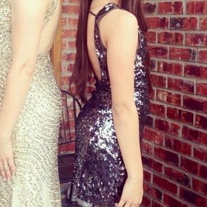 Sequin dress with open back